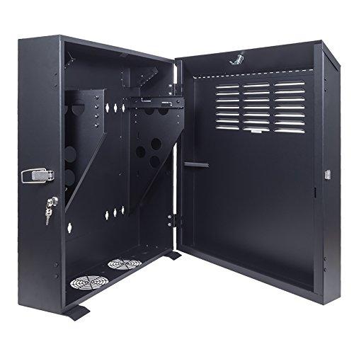 NavePoint 5U Vertical Server Rack Enclosure, Low Profile, 20" Deep, Max Weight Capacity 150lbs - 5U Network Cabinet Vertical Wall Mount, Perforated, Black