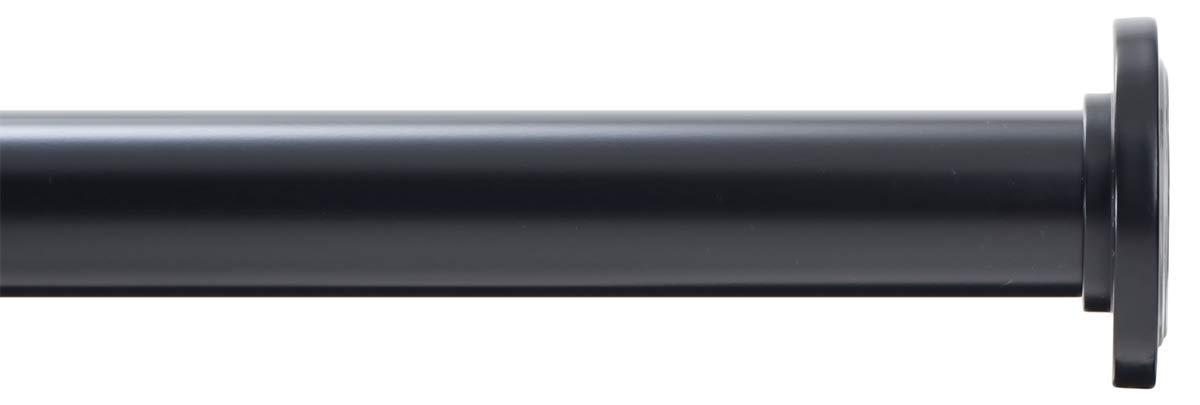 Black Adjustable Steel Tension Curtain Rod, 36-54 Inch