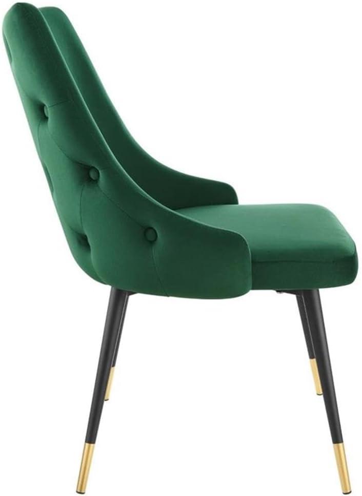 Modway Adorn 17.5" Tufted Performance Velvet Dining Side Chair in Green