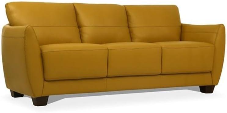 ACME Valeria Leather Sofa in Mustard