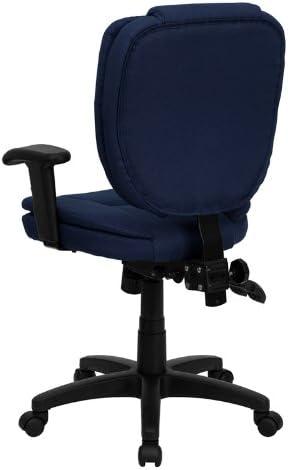 Flash Furniture Mid-Back Multifunction Swivel Ergonomic Task Office Chair with Pillow Top Cushioning and Adjustable Arms