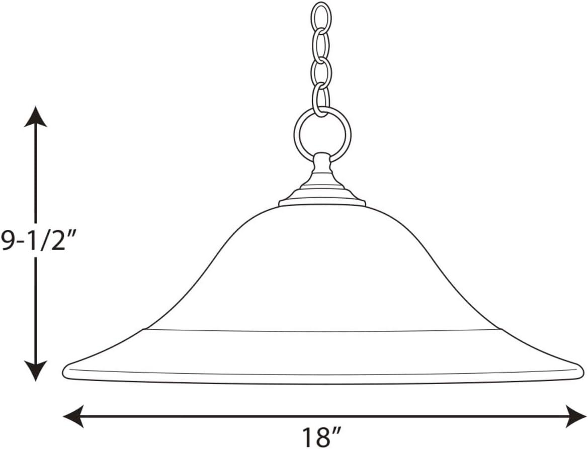 Progress Lighting Trinity 1-Light Pendant, Brushed Nickel, Etched Glass Shade