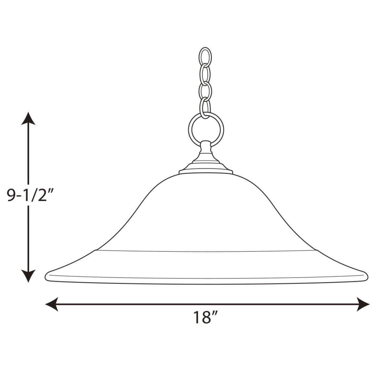 Progress Lighting Trinity 1-Light Pendant, Brushed Nickel, Etched Glass Shade