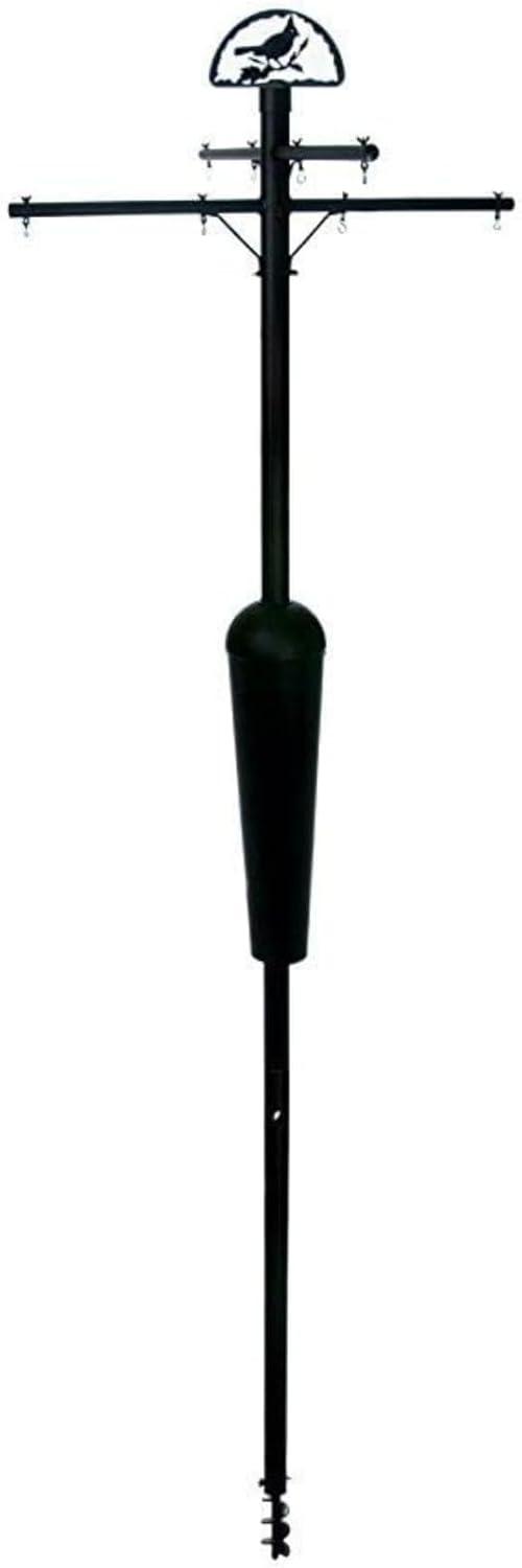 Squirrel Stopper Deluxe Bird Feeder Pole – 100% Squirrel-Proof with Patented Baffle, Heavy-Duty Steel, Easy Installation, Holds 8 Feeders, Wind