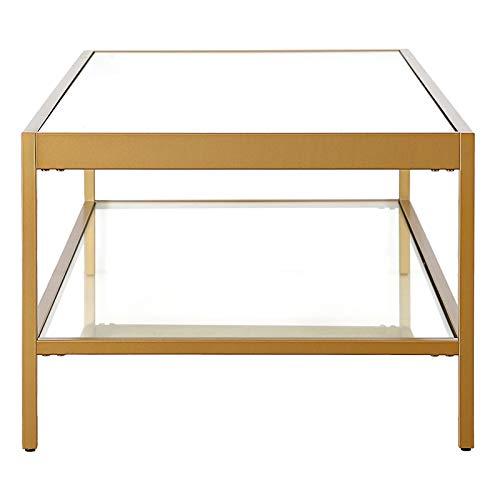 Evelyn&Zoe Alexis 54" Wide Rectangular Coffee Table, Brass