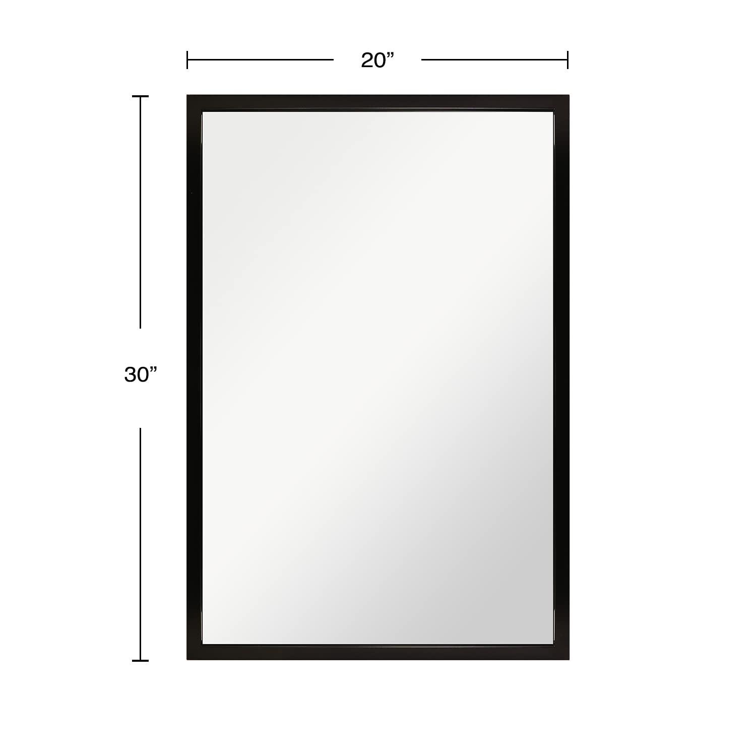 20x30 Black Rectangle Wall Mirror