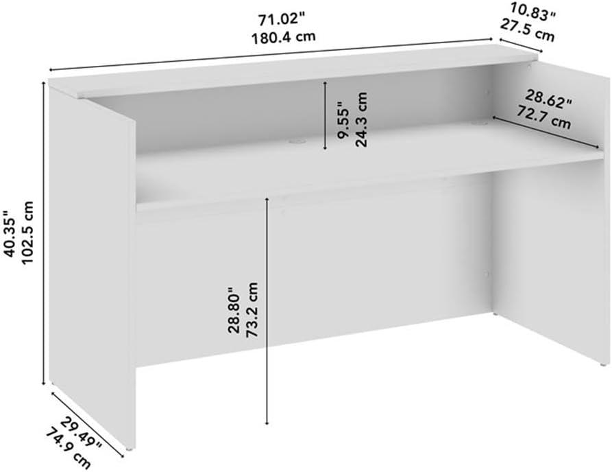 Bush Business Furniture Bush Business Furniture Arrive 72W x 30D Reception Desk with Shelf