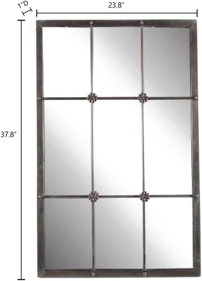 Luxen Home 37.75in. H Metal Window Frame Wall Mirror