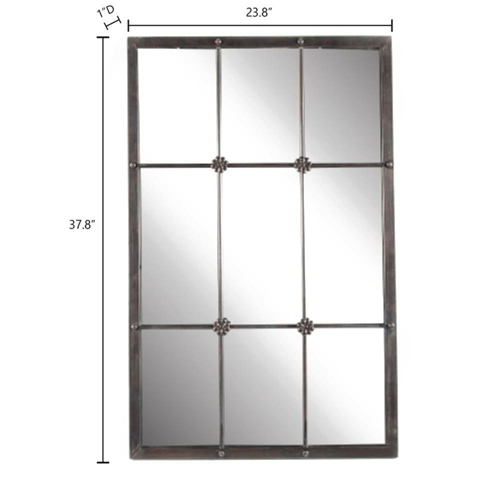 Luxen Home 37.75in. H Metal Window Frame Wall Mirror