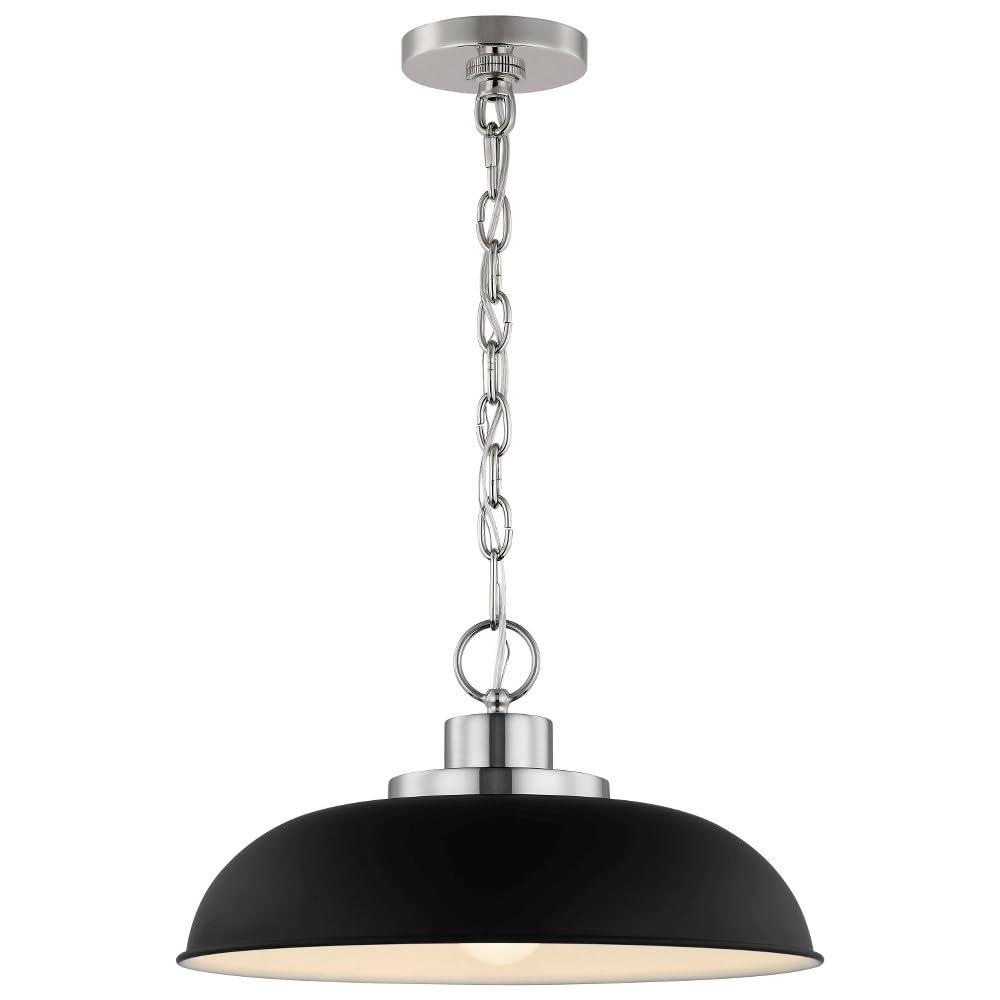 Nuvo Lighting Colony 1 Light Small Pendant Matte White with Burnished Brass