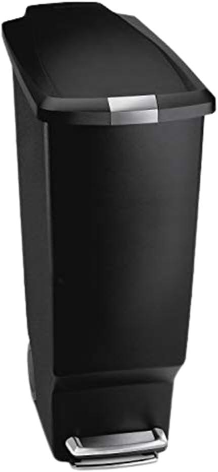 simplehuman 40 Liter / 10.6 Gallon Slim Kitchen Step Trash Can with Secure Slide Lock, Plastic