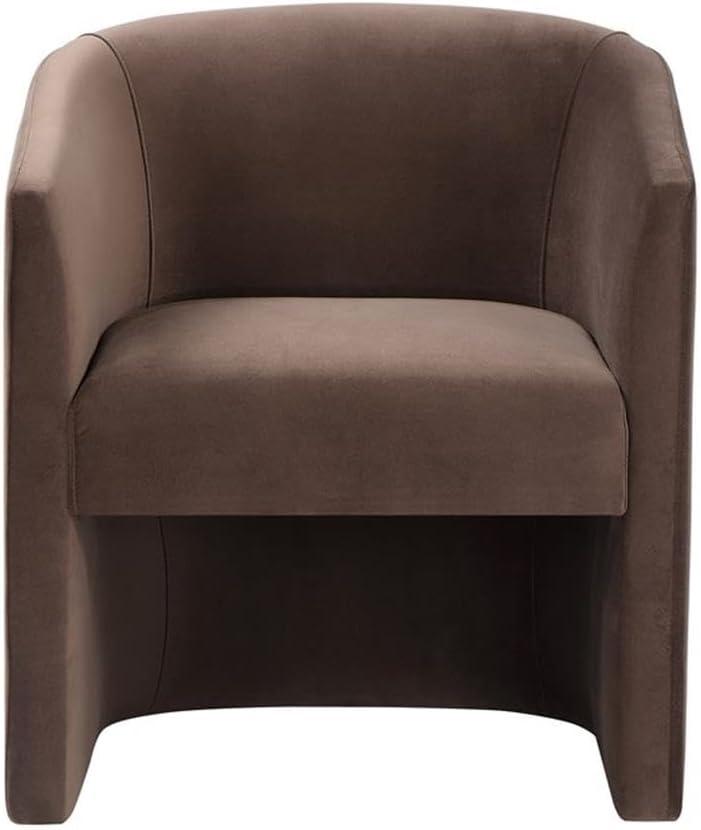 Iris Upholstered Dining or Accent Chair in Cocoa Velvet