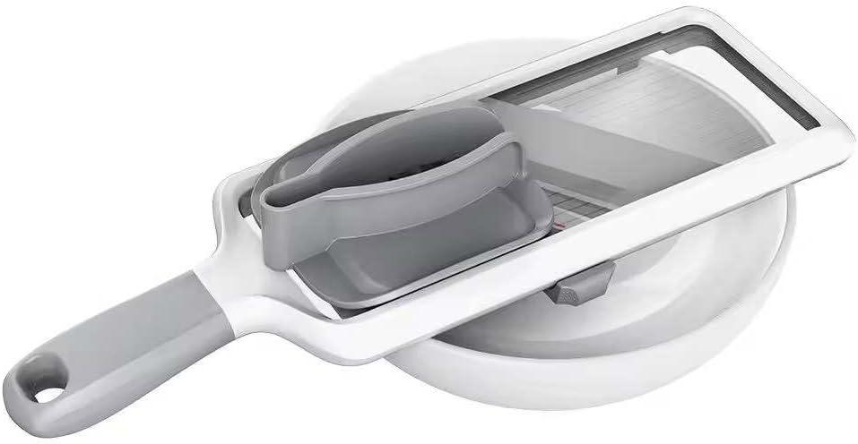 Versatile Handheld Mandoline Slicer - Adjustable Stainless Steel Blade, Ergonomic Grip, Enhanced Safety, Easy to Clean, Perfect for Quick and Precise Slicing of Fruits & Vegetables