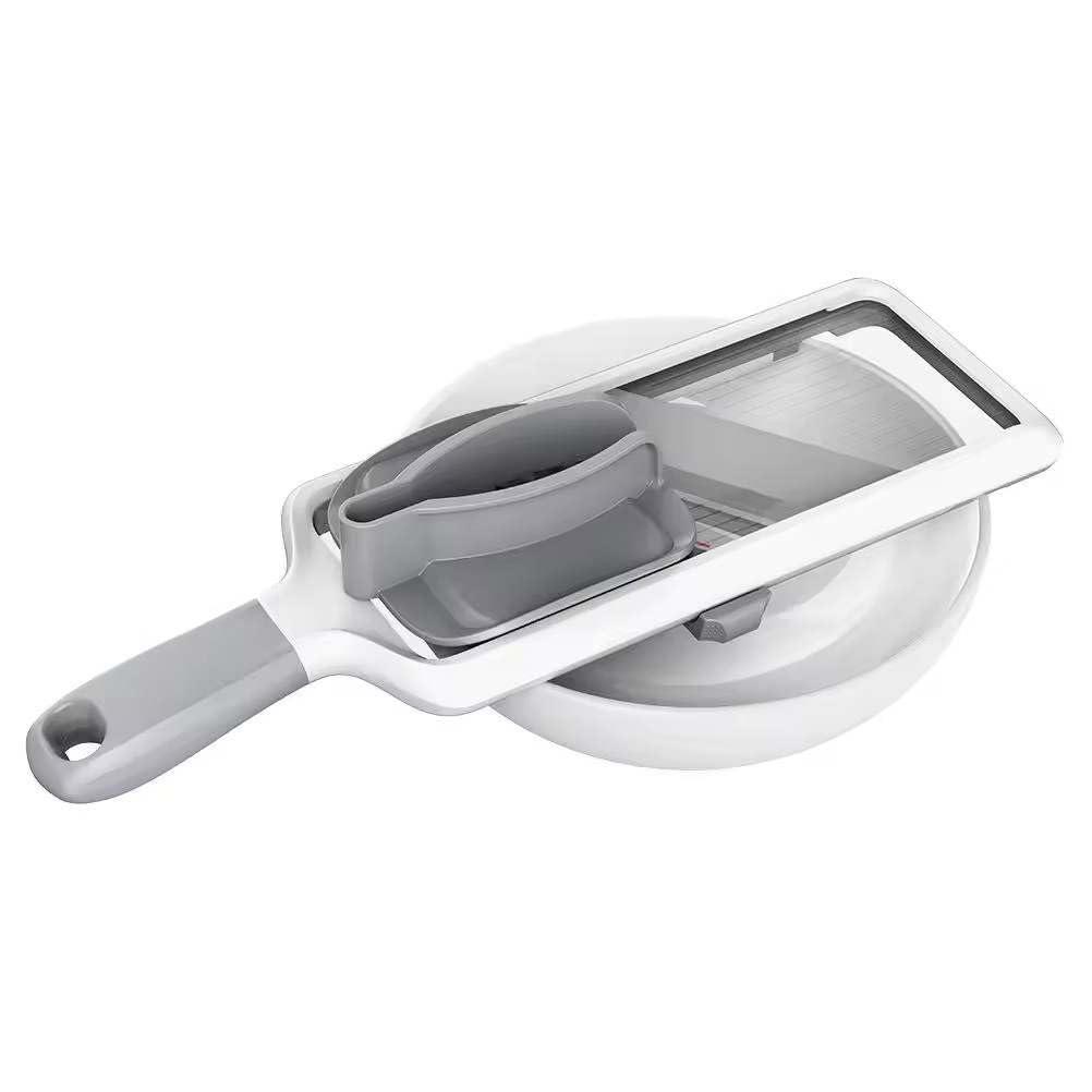 Versatile Handheld Mandoline Slicer - Adjustable Stainless Steel Blade, Ergonomic Grip, Enhanced Safety, Easy to Clean, Perfect for Quick and Precise Slicing of Fruits & Vegetables