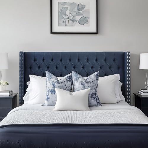 Madison Park Transitional Amelia Amelia Queen Headboard with Navy MP116-1142