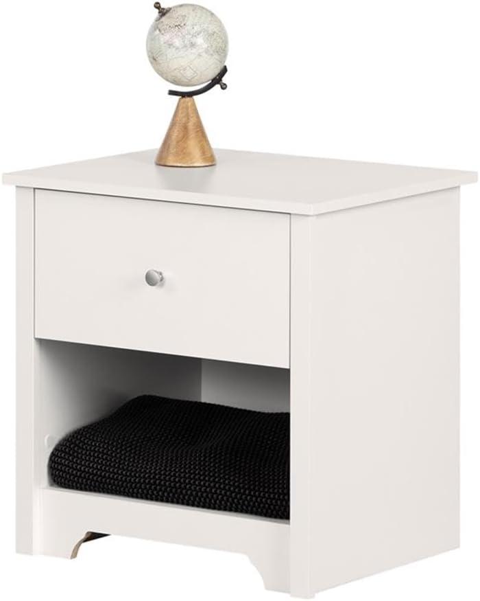South Shore Vito 1-Drawer Nightstand - End Table with Storage White