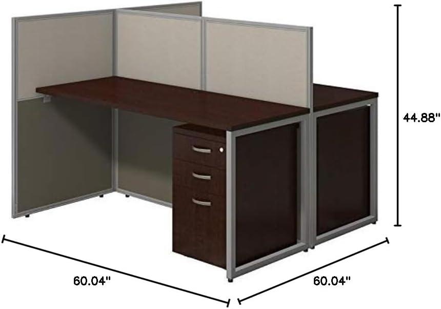 Easy Office Rectangle 2 Person Benching Workstation with Cable Management