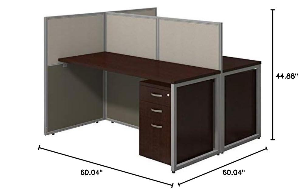 Easy Office Rectangle 2 Person Benching Workstation with Cable Management