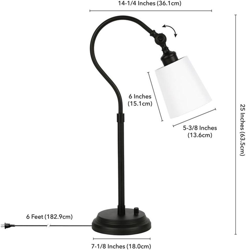 Evelyn&Zoe Industrial Metal Arc Table Lamp