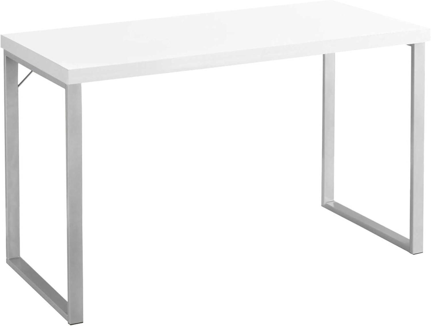 Computer Desk - 48"L / White / Silver Metal