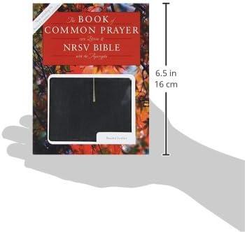 Compact Black and Red Leather Hardcover Bible with Apocrypha