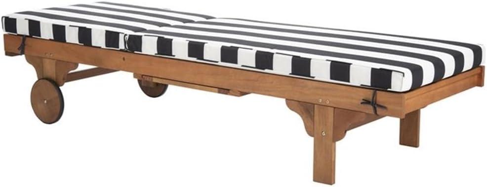 Newport Lounge Chair - Outdoor - PAT7022 - Natural/Black Stripe -Safavieh