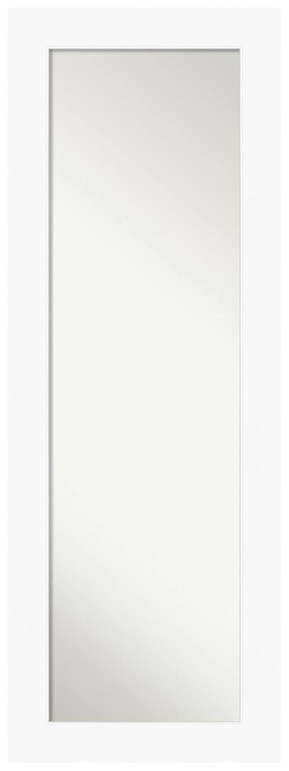 18" x 52" Flair Framed On the Door Mirror Soft White - Amanti Art: Modern Rectangle, Polystyrene Frame, No Assembly Required