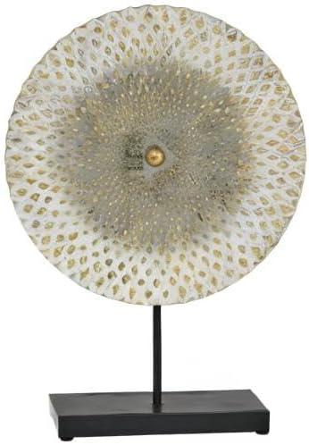 Dakota Fields Diahna Metal Geometric Decorative Gray Sculpture with Black Base