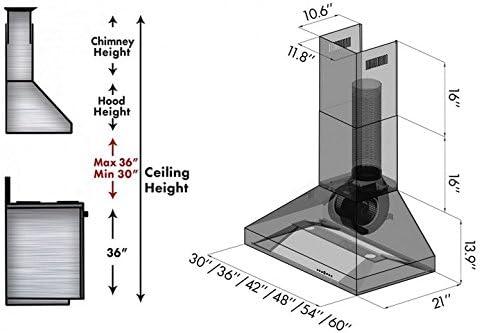 ZLINE ZLINE 36 in. Designer Series Satin Stainless Steel Convertible Vent Wall Mount Range Hood 8KBS-36