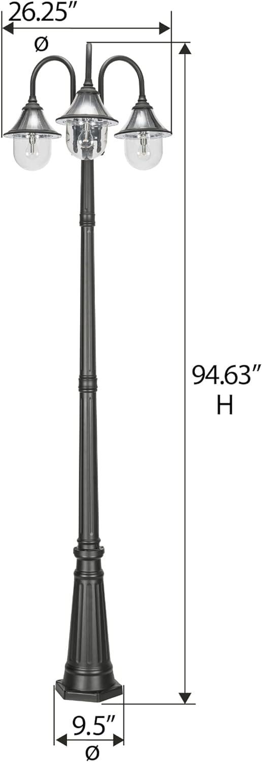 Orion Triple Head Lamp Post - Black