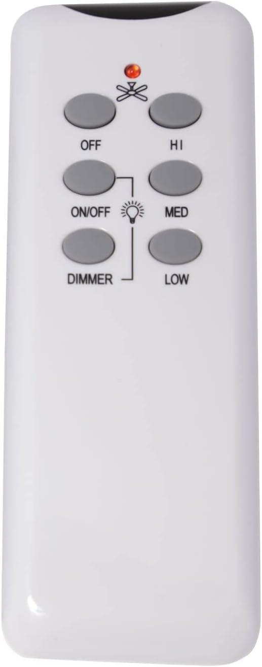 White Handheld Ceiling Fan Remote with Dimmer and 3-Speed Control