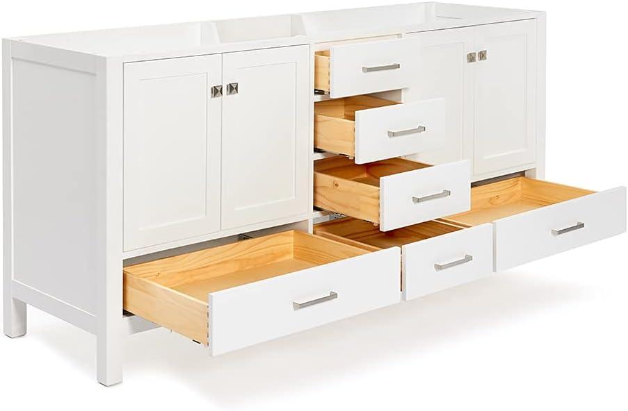 Ariel A073d-Bc Cambridge 72" Double Free Standing Vanity Cabinet Only - White