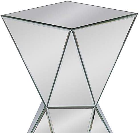 Rebecca Contemporary Multi-Faceted Mirrored Side Table - Baxton Studio