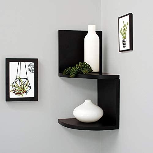 Kiera Grace Kieragrace Retro Set of 2 Count Floating-Shelves, Black, 2