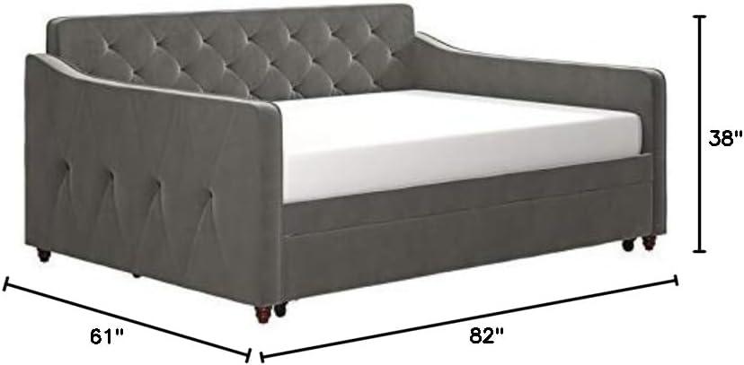 Vintage Upholstered Daybed with Trundle