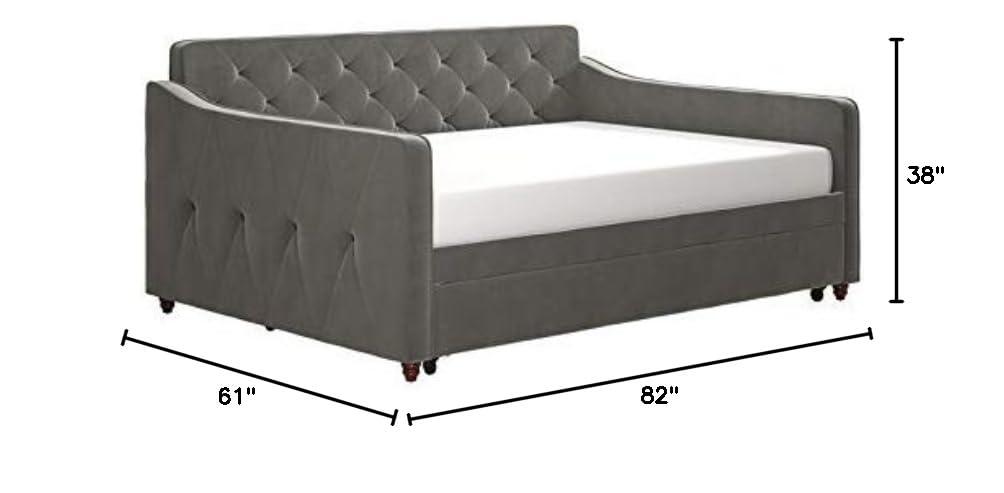 Vintage Upholstered Daybed with Trundle