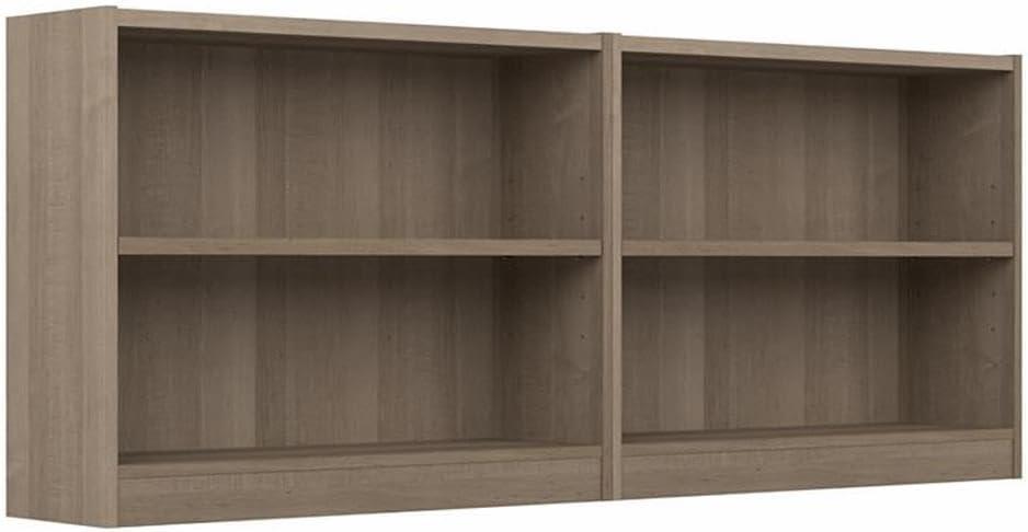 Universal Small 2 Shelf Bookcase in Ash Gray (Set of 2) - Engineered Wood