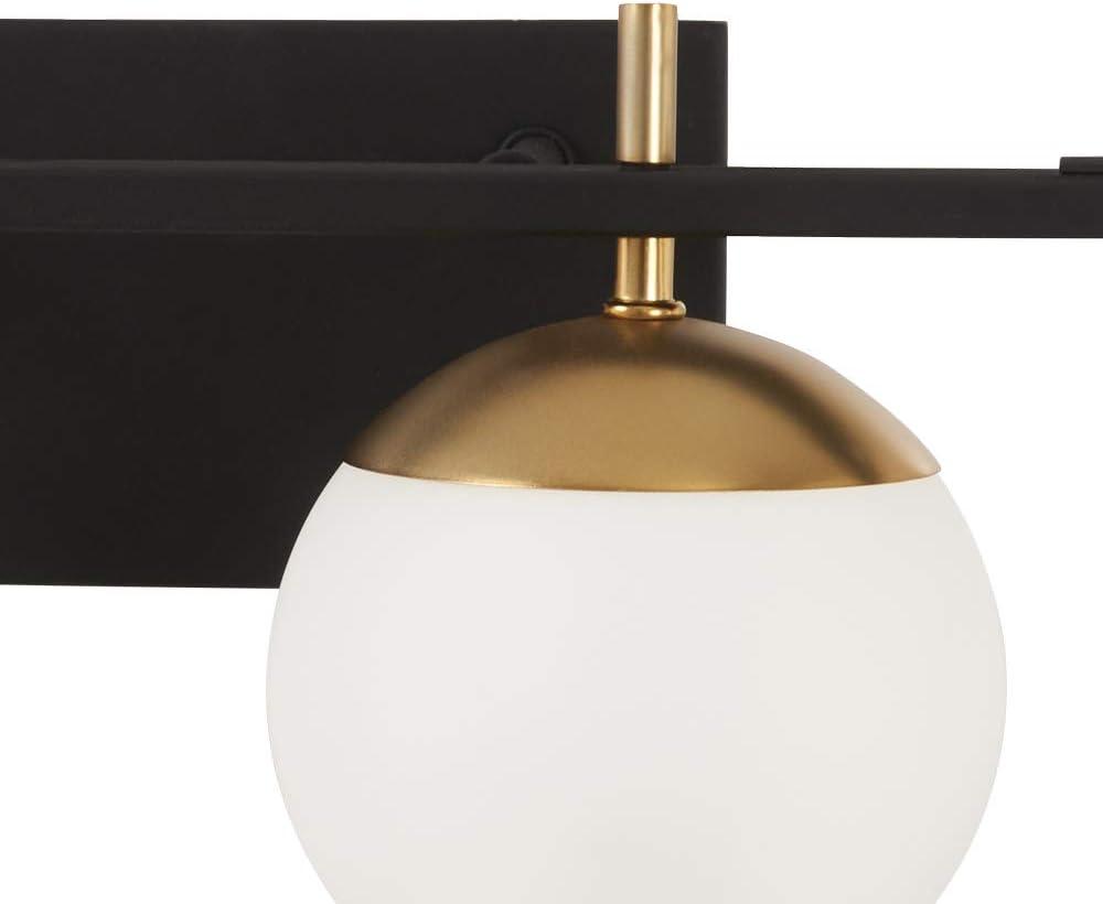 George Kovacs Lighting Alluria 4 - Light Vanity in  Weathered Black W/Autumn Gold