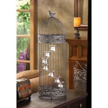 Spiral Staircase Tealight Holder with Birdcage Design