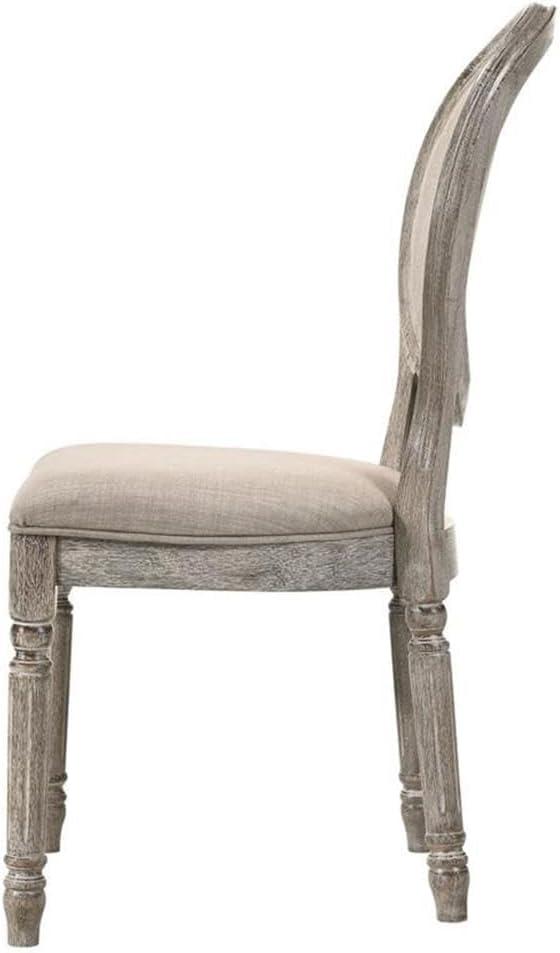 Faustine Accent Chair Tan Fabric/Salvaged Light Oak Finish - Acme Furniture