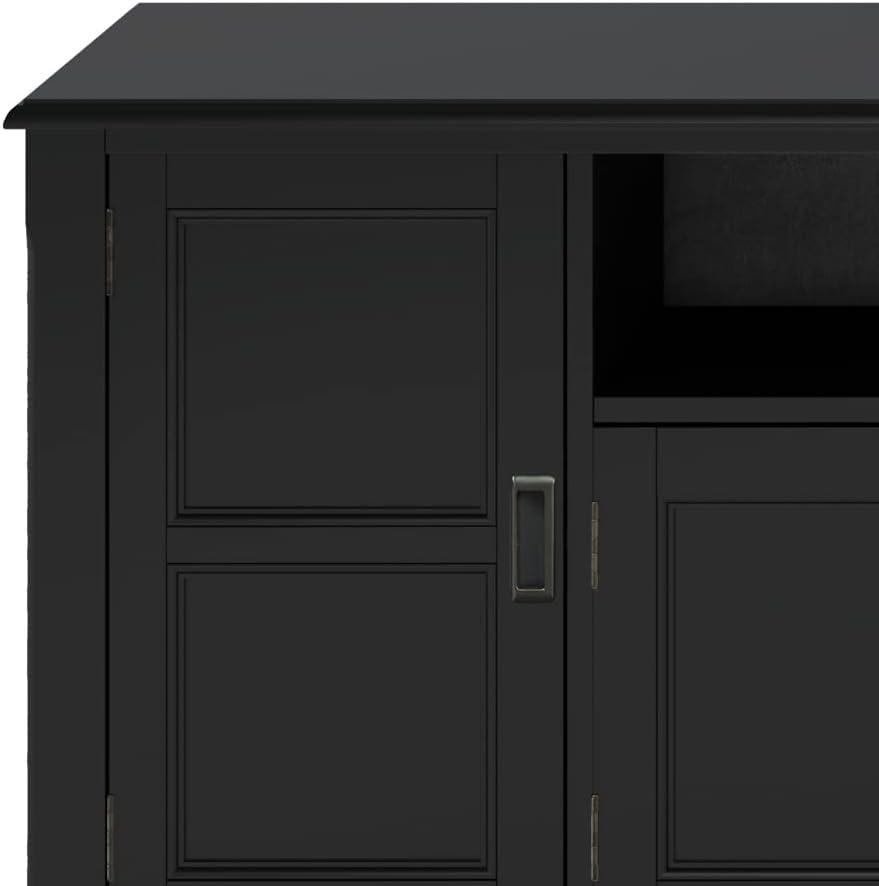 Burlington SOLID WOOD 72"Wide  TV Media Stand in Black  For TVs up to 80 inches