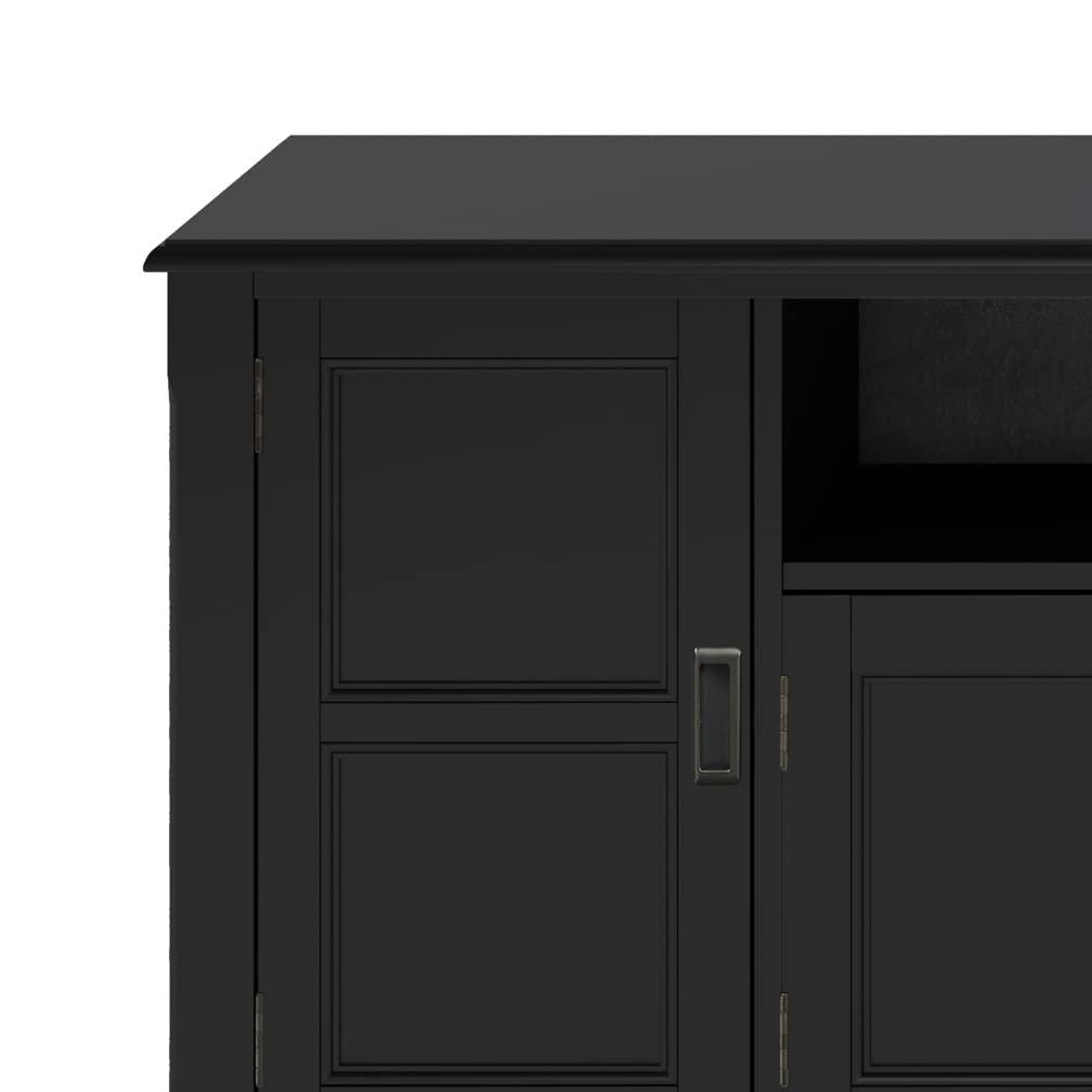 Simpli Home Burlington 72"W Solid Wood TV Stand for TVs up to 80" with 4 Cabinets