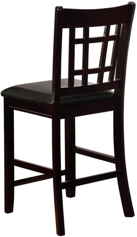 Monarch Specialties Lavon Upholstered Counter Height Stools Black and Espresso (Set of 2)