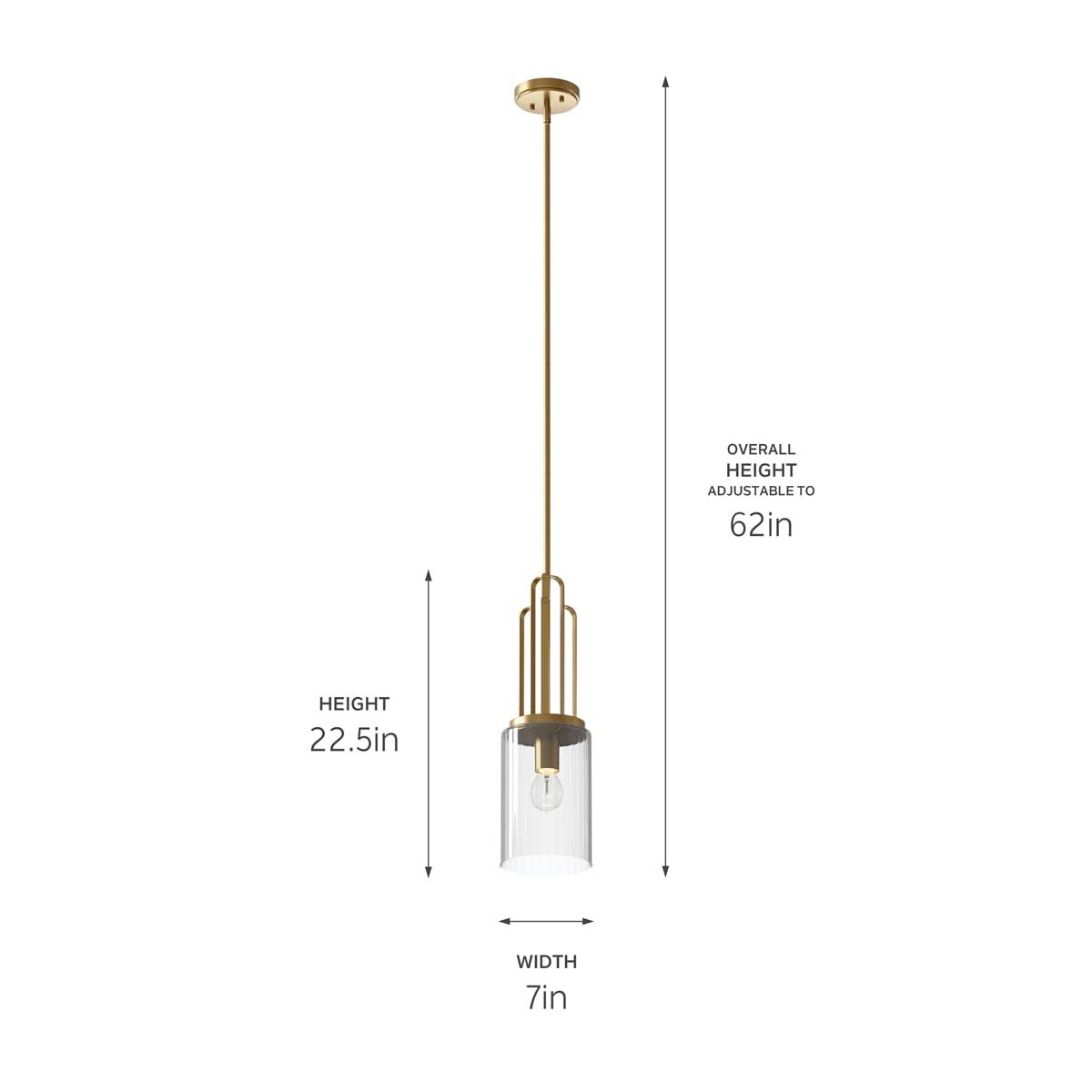 Kichler Lighting Kimrose 1 - Light Pendant in  Brushed Natural Brass