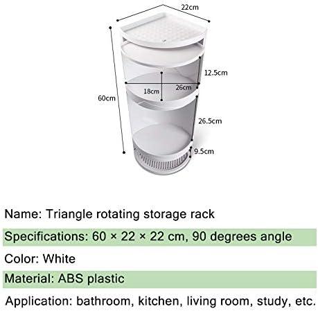 White 3-Layer Rotating Corner Storage Shelf