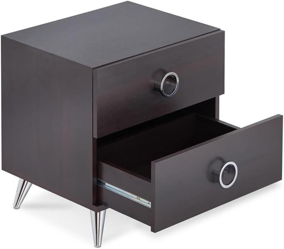 ACME Elms Accent Table with 2 Drawers in Black