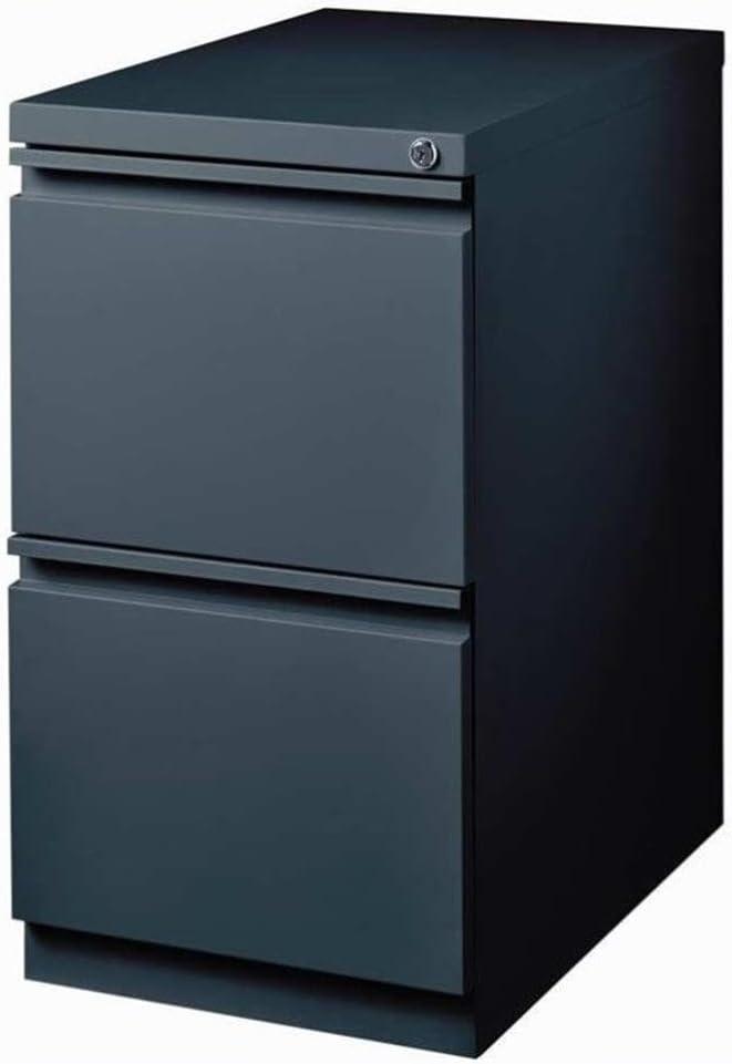 Hirsh 20" Deep Mobile Pedestal File Cabinet 2 Drawer File-File, Letter Width, Charcoal