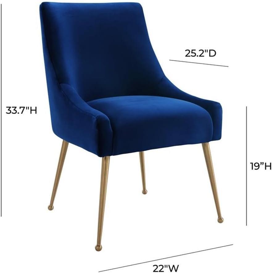 Beatrix 19'' H Velvet Upholstered Metal Parsons Chair