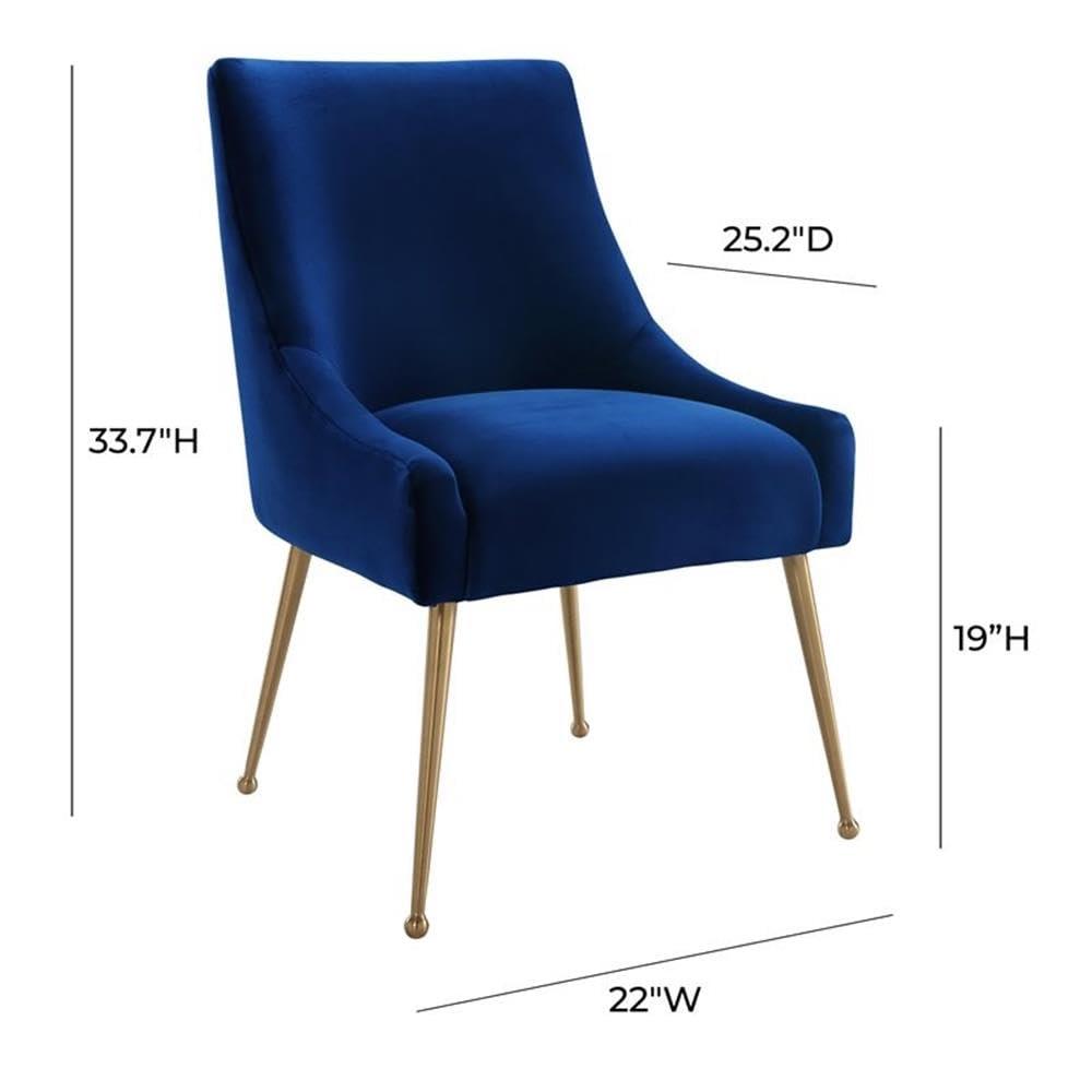 Beatrix 19'' H Velvet Upholstered Metal Parsons Chair