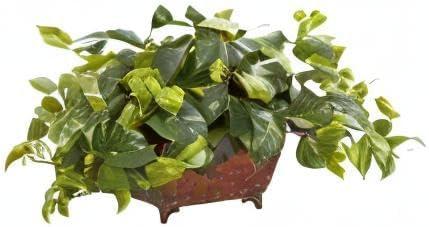 Nearly Natural Pothos Artificial Plant in Metal Planter